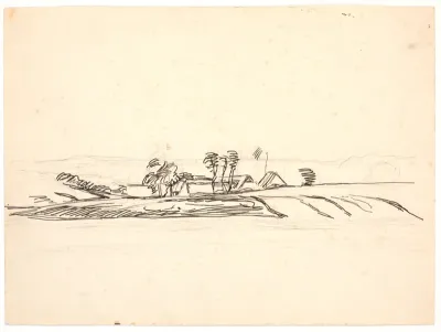 Landskab med en gård