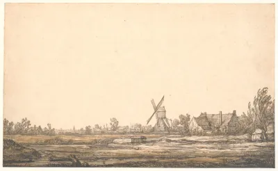 Landskab med en mølle
