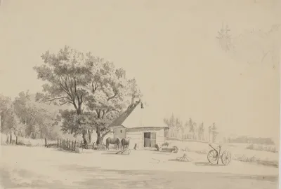 Landskab med en smedje