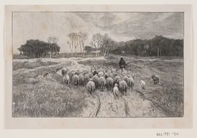 Landskab med får og hyrde