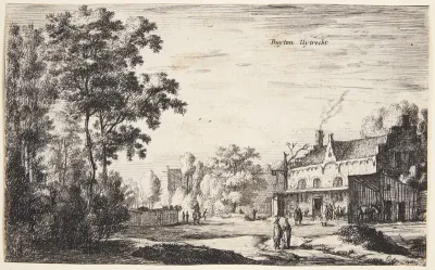 Landskab med huse ved Utrecht