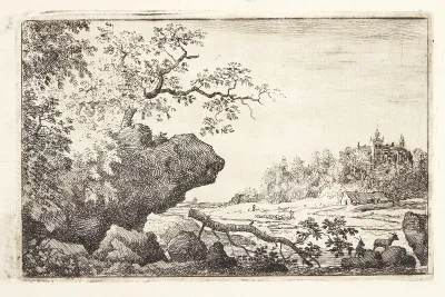 Landskab med nedfalden gren