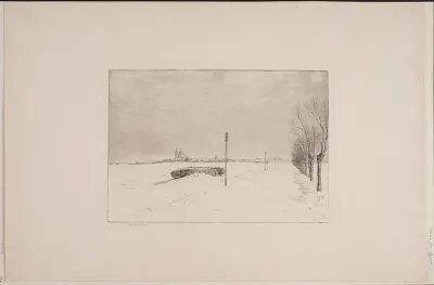 Landskab ved Roskilde. Vinter