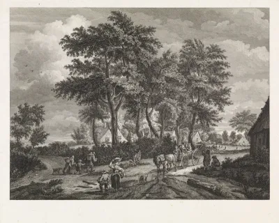 Landweg aan de rand van een dorp