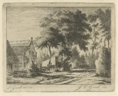 Landweg bij een boerderij