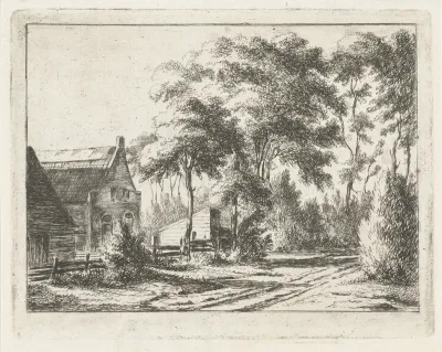 Landweg bij een boerderij