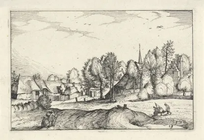 Landweg bij een dorp