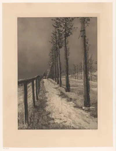 Landweg in de regen