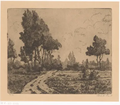Landweg langs akkers