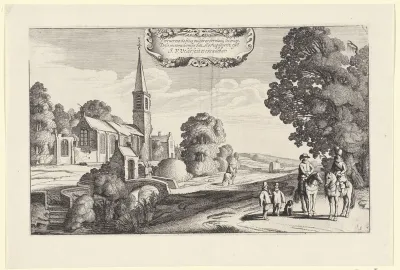 Landweg langs een kerk