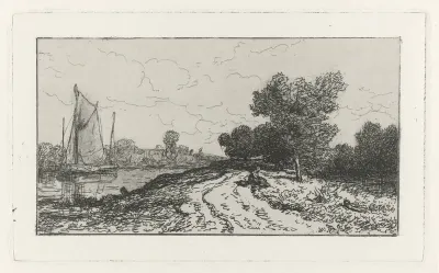 Landweg langs een vaart