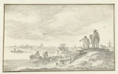 Landweg langs een vaart