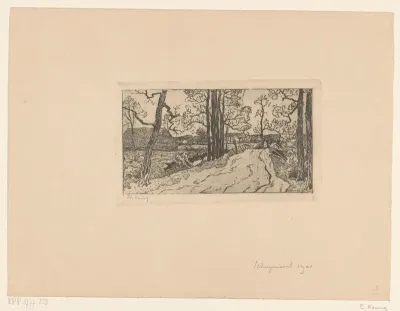 Landweg met brug in Scherpenzeel