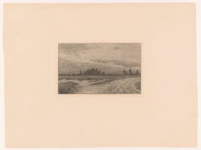 Landweg met op de achtergrond een kerktoren