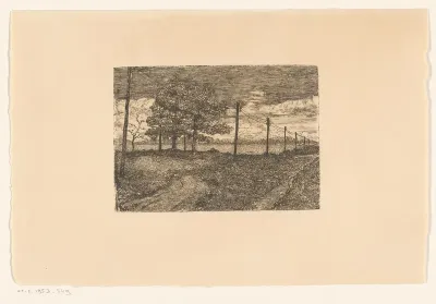 Landweg met telegraafpalen