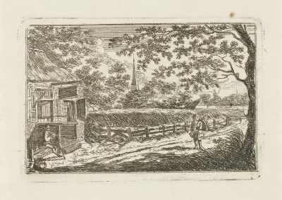 Landweg met twee figuren