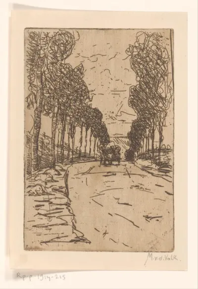 Landweg met wagen