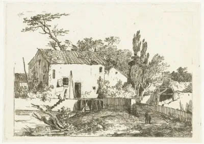 Landweg naar een huis aan het water