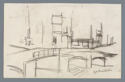 Langebrug en de Langebrugsteeg te Amsterdam, gezien vanaf het Rokin