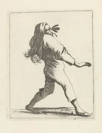 Langharige man met snottebel