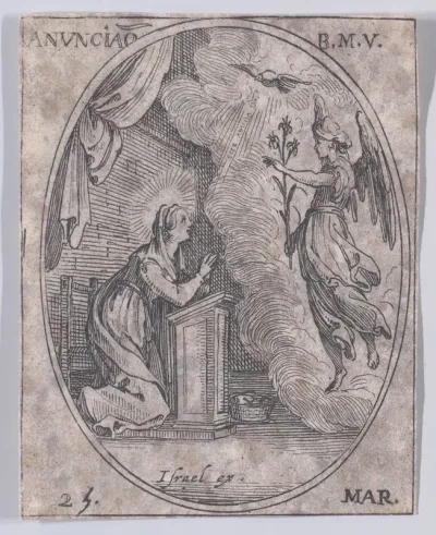 L'Annonciation de la Ste. Vierge (The Annunciation of the Virgin), March 25th, from "Les Images De Tous Les Saincts et Saintes de L'Année" (Images of All of the Saints and Religious Events of the Year)