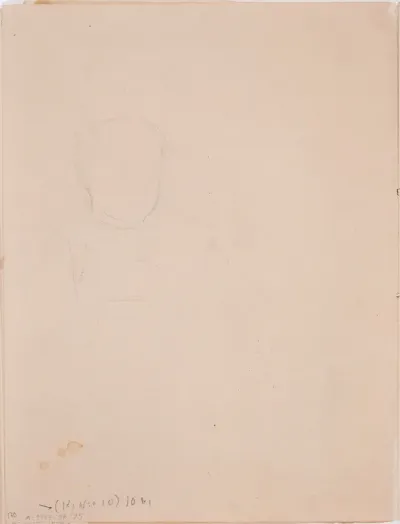 Lapsen pään ääriviivoja. Todennäköisesti n. 1910-12