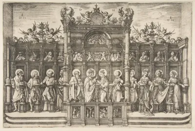 Large Choirstall with Christ Blessing the Virgin