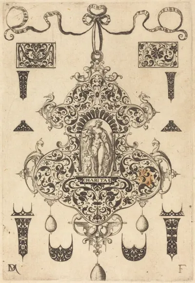 Large Pendant, Charity Standing at Centre