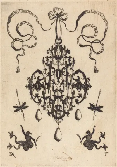 Large Pendant, Lower Left and Right Two Creatures of the Sea