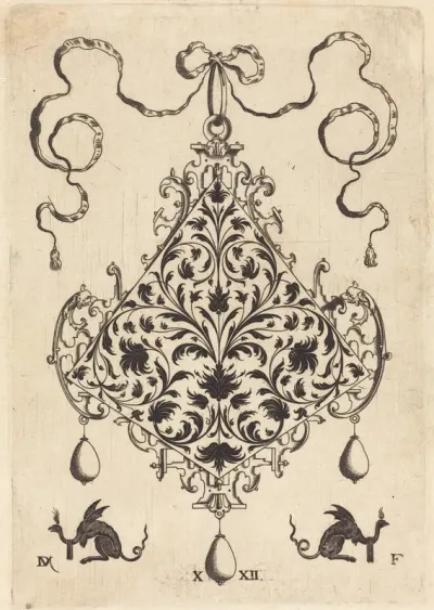 Large Pendant, Ornamental Foliage Design