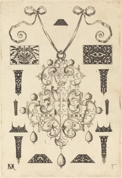 Large Pendant, Surrounded by Thirteen Studs