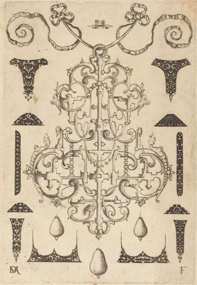 Large Pendant, Surrounded by Twelve Small Studs