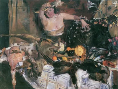 Large still life with figure, birthday picture