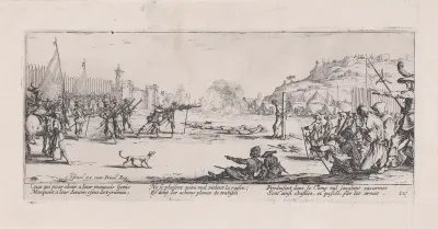L'Arquebusade (The Shot the Arquebus), plate 12 from "Les Misères et les Mal-Heures de la Guerre" (The Miseries and Misfortunes of War)