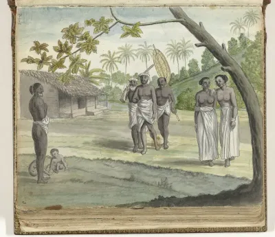 Lascorijns of Singalese soldaten op Ceylon