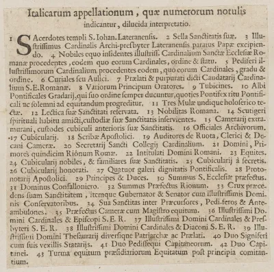 Latin captions to 'La Calvacatura con le sue Cerimonie'