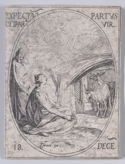 L'Attente de l'Enfantement de la Vierge (Expectation of the Virgin Mary), December 18th, from "Les Images De Tous Les Saincts et Saintes de L'Année" (Images of All of the Saints and Religious Events of the Year)
