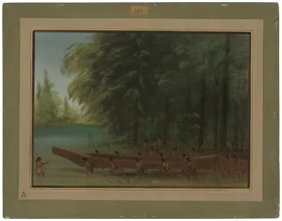 Launching a Canoe   Nayas Indians