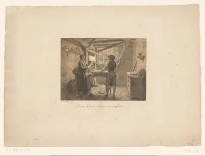 Laurens Coster in zijn drukkerij, 1423
