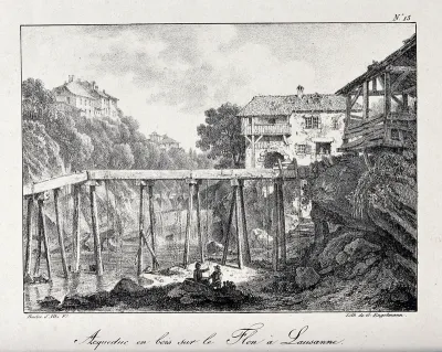 Lausanne, Switzerland: a wooden aqueduct over the river Flon