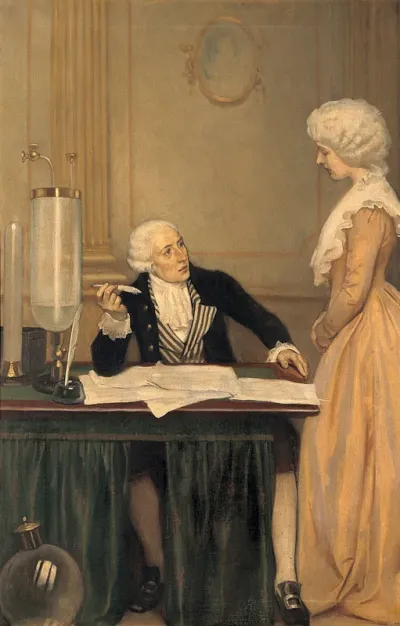 Lavoisier explaining to his wife the result of his experiments on air