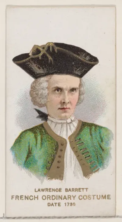 Lawrence Barrett in French Ordinary Costume of 1730, from the set Actors and Actresses, First Series (N70) for Duke brand cigarettes