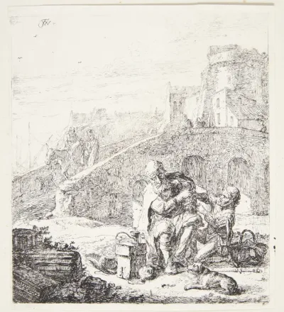 Lazarillo stjæler druer fra den blinde tigger