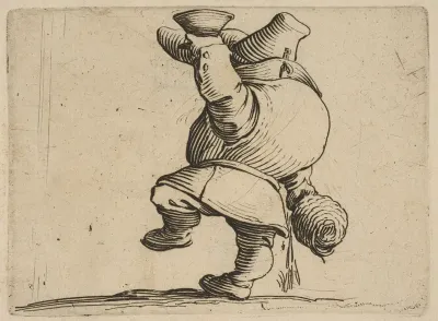 Le Buveur Vu de Dos (The Drinker Seen from Behind), from "Varie Figure Gobbi, suite appelée aussi Les Bossus, Les Pygmées, Les Nains Grotesques" (Various Hunchbacked Figures, The Hunchbacks, The Pygmes, The Grotesque Dwarfs)