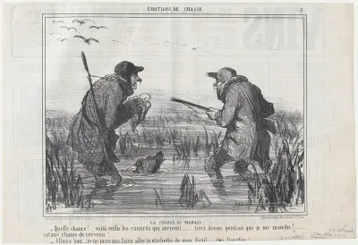 Le Chasse au Marais –Quelle Chance!..., from Émotions de Chasse, published in Le Charivari, December 5, 1856