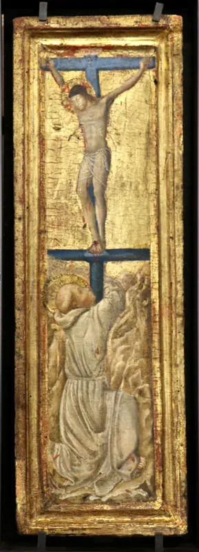 Le Christ en croix adoré par saint François d'Assise