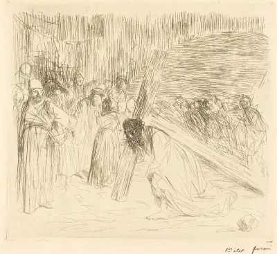 Le Christ portant sa croix (5e planche) (Christ Carrying the Cross) (fifth plate)