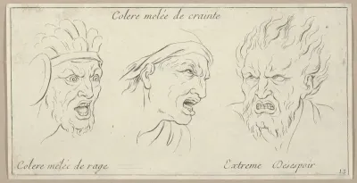 Le Colère mêlée de crainte, from "Caractères des passions, gravés sur les desseins de l'illustre Monsieur le Brun"