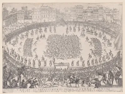 Le Combat des Sections d'Infantrie (The Battle of the Sections of Infantry), from "La Guerre d'Amour" (Guerra d'Amore) (War of Love)