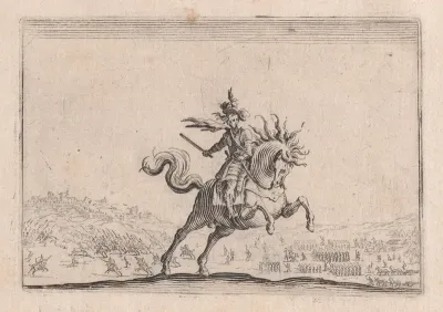 Le Commandant a Cheval (The Commander on Horseback), from "Les Caprices" Series B, The Nancy Set
